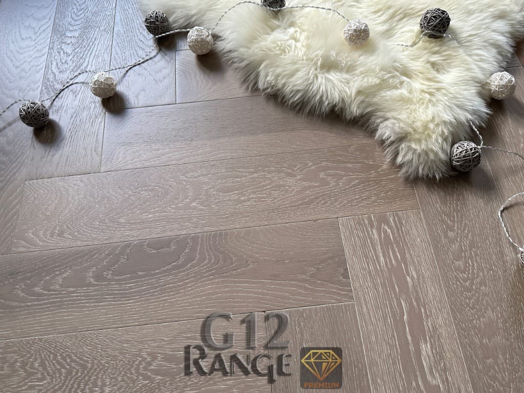 Kensington Whitewashed Oak herringbone flooring - gallery image 3