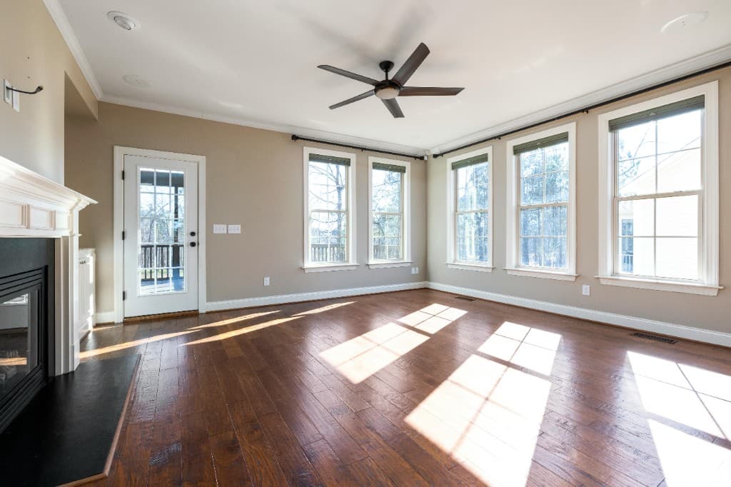 European oak plank flooring with natural grain and warm tone