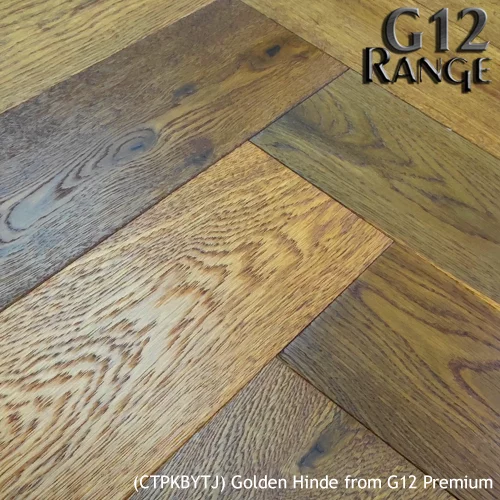 Golden Hinde Aged Oak (Premium Range) engineered oak herringbone flooring sample