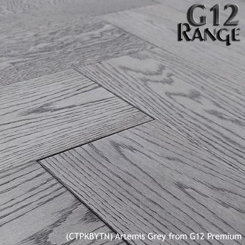 London Smoked Grey Herringbone engineered oak herringbone flooring sample